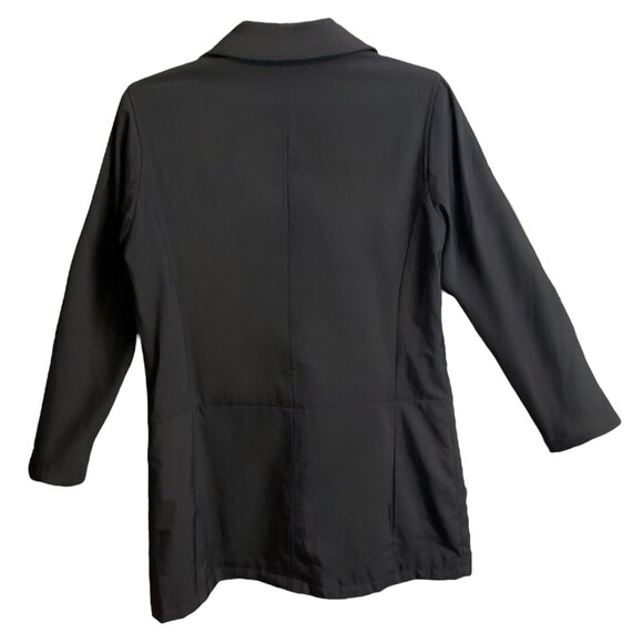 Gap Rain Coat Women's SZ S Black Lightweight Pockets Double Breasted - Picture 7 of 8